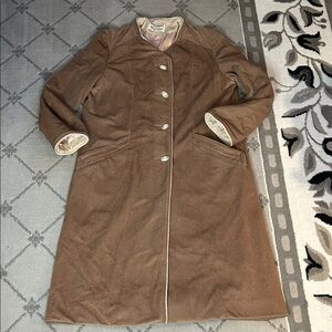 Wellington Fashions Elegant Tan Kashmiracle Faux Cashmere Lined Trench Coat